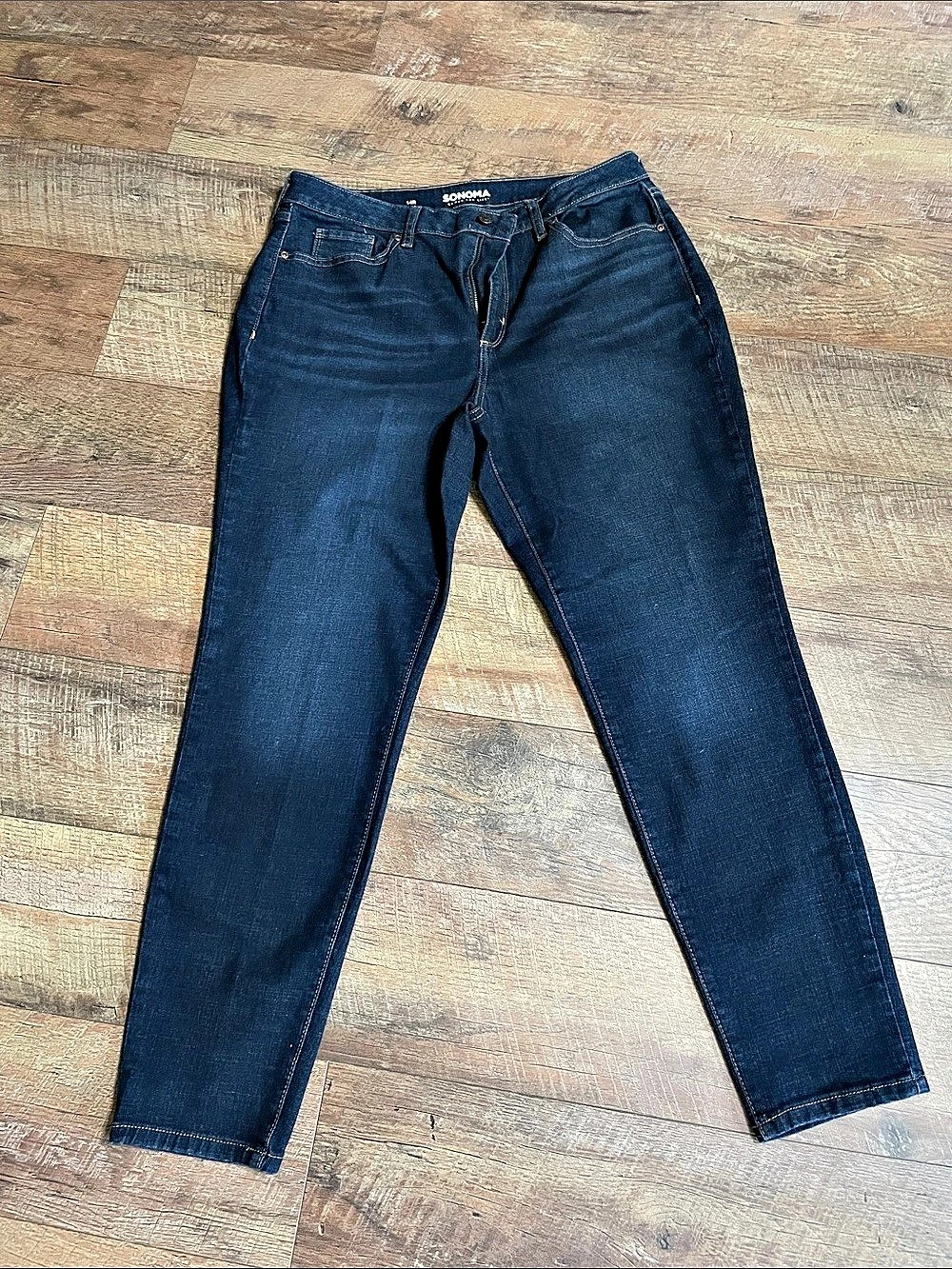 SONOMA Women's Straight Leg Jeans Size 14P Blue Like New